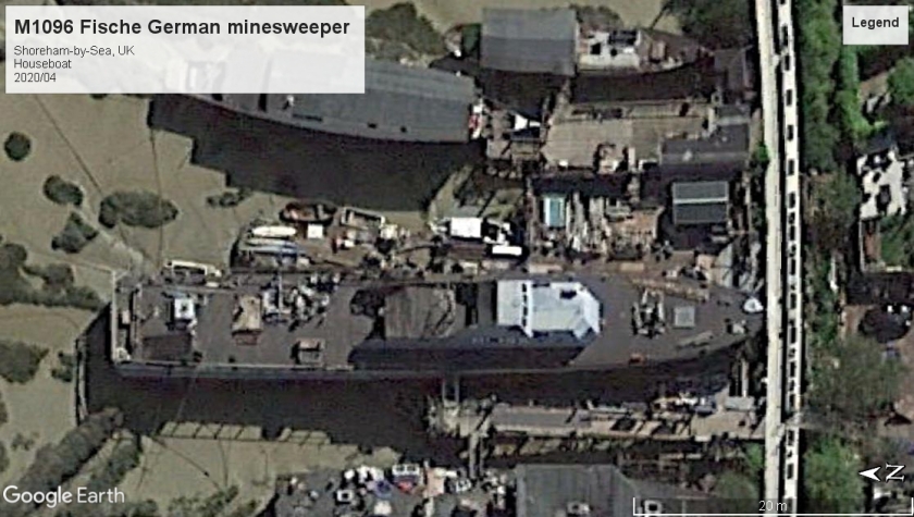 M1096 Fische german minesweeper houseboat Shoreham UK 2020